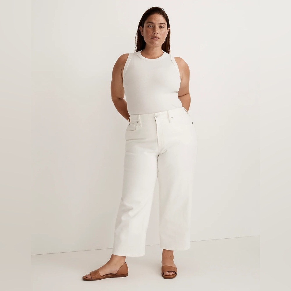 Madewell The Plus Perfect Vintage Wide-Leg Crop Jean in Tile White